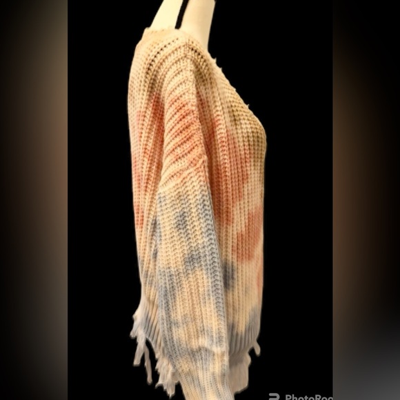 MAIN STRIP RAW edge frayed sweater women’s size Small - Picture 9 of 14